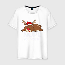 Мужская футболка хлопок с принтом Рождественский Олень в Новосибирске, 100% хлопок | прямой крой, круглый вырез горловины, длина до линии бедер, слегка спущенное плечо. | 2021 | 21 | 2k21 | 2к21 | chrystmas | deer | marry | new | nope | santa | snow | xmas | year | год | годом | дед | елка | елки | клаус | лес | мороз | настроение | новогоднее | новогоднему | новый | новым | олень | по | рождество | с | санта | снег