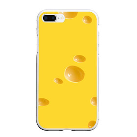 Чехол для iPhone 7Plus/8 Plus матовый с принтом Реалистичный желтый сыр в Новосибирске, Силикон | Область печати: задняя сторона чехла, без боковых панелей | еда | желтый | крыса | мышиный | мышь | прикольная | сыр | сырный | узор | фастфуд