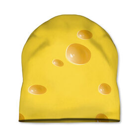 Шапка 3D с принтом Реалистичный желтый сыр в Новосибирске, 100% полиэстер | универсальный размер, печать по всей поверхности изделия | еда | желтый | крыса | мышиный | мышь | прикольная | сыр | сырный | узор | фастфуд