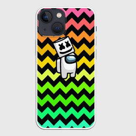 Чехол для iPhone 13 mini с принтом Among Us Marshmello в Новосибирске,  |  | 2021 | among us | impostor | space mafia | sus.puffballs united | амонг ас | амонг единорог | в космосе | импостор | инопланетяне | инопланетянин | маршмелло | новогодний амонг ас | ракета | с новым годом | самозванец