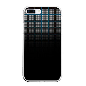 Чехол для iPhone 7Plus/8 Plus матовый с принтом клетка в Новосибирске, Силикон | Область печати: задняя сторона чехла, без боковых панелей | геометрия | клетка | линии | полоски | полосы | ровно | серый | сетка | синий | темный | точки | черный
