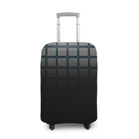 Чехол для чемодана 3D с принтом клетка в Новосибирске, 86% полиэфир, 14% спандекс | двустороннее нанесение принта, прорези для ручек и колес | геометрия | клетка | линии | полоски | полосы | ровно | серый | сетка | синий | темный | точки | черный