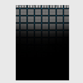 Скетчбук с принтом клетка в Новосибирске, 100% бумага
 | 48 листов, плотность листов — 100 г/м2, плотность картонной обложки — 250 г/м2. Листы скреплены сверху удобной пружинной спиралью | геометрия | клетка | линии | полоски | полосы | ровно | серый | сетка | синий | темный | точки | черный