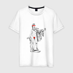 Мужская футболка хлопок с принтом MMXX в Новосибирске, 100% хлопок | прямой крой, круглый вырез горловины, длина до линии бедер, слегка спущенное плечо. | 2020 | minimalism | mmxx | virofft | viront | vt | минимализм | статуя