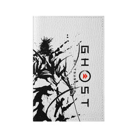 Обложка для паспорта матовая кожа с принтом Ghost of Tsushima в Новосибирске, натуральная матовая кожа | размер 19,3 х 13,7 см; прозрачные пластиковые крепления | Тематика изображения на принте: ghost of tsushima | samurai | игры | призрак цусимы | самурай | япония