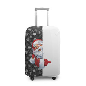 Чехол для чемодана 3D с принтом Дедушка Мороз в Новосибирске, 86% полиэфир, 14% спандекс | двустороннее нанесение принта, прорези для ручек и колес | christmas | merry christmas | дед мороз | ёлка | зима | мороз | новый год | подарок | праздник | рождество | с новым годом | санта клаус | снегурочка | снежинки