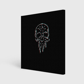 Холст квадратный с принтом Skull Glitch в Новосибирске, 100% ПВХ |  | bone | glitch | graffite | neon | skull | глитч | голова | граффити | кости | кость | неон | полосы | рисунок | человек | череп