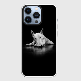 Чехол для iPhone 13 Pro с принтом Puppy в Новосибирске,  |  | bull terrier | dog | ears | eyes | muzzle | nose | paws | puppy | бультерьер | глаза | лапы | нос | уши | щенок
