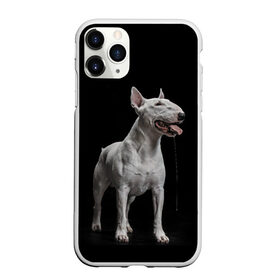 Чехол для iPhone 11 Pro матовый с принтом Bully в Новосибирске, Силикон |  | bull terrier | dog | ears | eyes | fangs | jaw | muzzle | paws | saliva | tongue | бультерьер | глаза | клыки | лапы | нос | пасть | слюна | собака | уши | язык