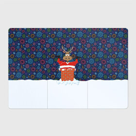Магнитный плакат 3Х2 с принтом Санта в Трубе в Новосибирске, Полимерный материал с магнитным слоем | 6 деталей размером 9*9 см | christmas | merry christmas | дед мороз | ёлка | зима | мороз | новый год | подарок | праздник | рождество | с новым годом | санта клаус | снегурочка | снежинки