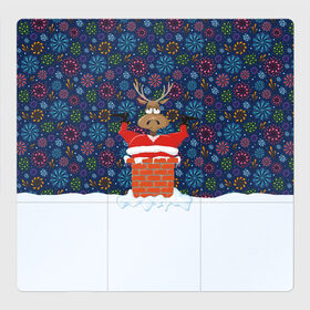 Магнитный плакат 3Х3 с принтом Санта в Трубе в Новосибирске, Полимерный материал с магнитным слоем | 9 деталей размером 9*9 см | christmas | merry christmas | дед мороз | ёлка | зима | мороз | новый год | подарок | праздник | рождество | с новым годом | санта клаус | снегурочка | снежинки