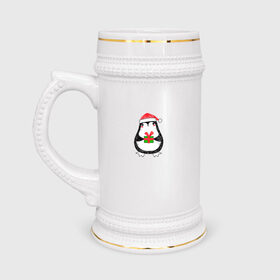 Кружка пивная с принтом ПИНГВИНЁНОК (парная) в Новосибирске,  керамика (Материал выдерживает высокую температуру, стоит избегать резкого перепада температур) |  объем 630 мл | 2021 | christmas | merry christmas | santa claus | дед мороз | новогодний оленёнок | новогодний олень | новогодний пингвин | новогодний пингвинёнок | новый год | новый год 2021 | олень | пингвин | пингвинёнок | рождество