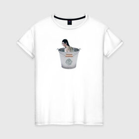 Женская футболка хлопок с принтом Лань Чжань в ведерке в Новосибирске, 100% хлопок | прямой крой, круглый вырез горловины, длина до линии бедер, слегка спущенное плечо | ванцзи | ведро | гусу | магистр дьявольского культа | неукротимый | юмор