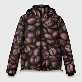 Мужская зимняя куртка 3D с принтом Кофейные зёрна в Новосибирске, верх — 100% полиэстер; подкладка — 100% полиэстер; утеплитель — 100% полиэстер | длина ниже бедра, свободный силуэт Оверсайз. Есть воротник-стойка, отстегивающийся капюшон и ветрозащитная планка. 

Боковые карманы с листочкой на кнопках и внутренний карман на молнии. | абстрактные | абстрактный | абстракция | еда | зёрна | зерно | кофе | кофеёк | кофейные | напитки | напиток | питьё