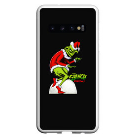 Чехол для Samsung Galaxy S10 с принтом Grinch X-mas в Новосибирске, Силикон | Область печати: задняя сторона чехла, без боковых панелей | Тематика изображения на принте: claus | grinch | happy new year | merry christmas | santa | snowman | x mas | гринч | дед мороз | елка | клаус | новый год | рождество | с новым годом | санта | снеговик