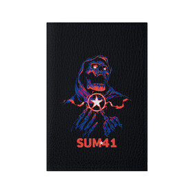 Обложка для паспорта матовая кожа с принтом Sum 41 в Новосибирске, натуральная матовая кожа | размер 19,3 х 13,7 см; прозрачные пластиковые крепления | metall | music | punk | rock | sum 41 | альтернатива | метал | музло | музыка | панк | рок | сам 41
