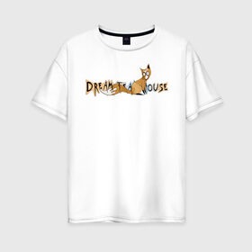 Женская футболка хлопок Oversize с принтом Настя Рыжик DREAMTEAM HOUSE в Новосибирске, 100% хлопок | свободный крой, круглый ворот, спущенный рукав, длина до линии бедер
 | dreamteam | dreamteamhouse | tiktok | блогер | дримтим | настя рыжик | тикток