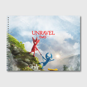 Альбом для рисования с принтом Unravel Two (Z) в Новосибирске, 100% бумага
 | матовая бумага, плотность 200 мг. | coldwood interactive | unravel | unravel two | головоломка | красная пряжа | распутать | семейная игра | ярни