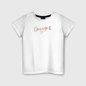 Детская футболка хлопок с принтом Courage в Новосибирске, 100% хлопок | круглый вырез горловины, полуприлегающий силуэт, длина до линии бедер | disney princess | jasmine | vdkotan | жасмин