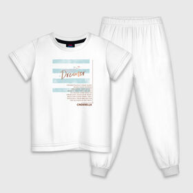 Детская пижама хлопок с принтом Dreamer в Новосибирске, 100% хлопок |  брюки и футболка прямого кроя, без карманов, на брюках мягкая резинка на поясе и по низу штанин
 | cinderella | disney princess | vdkotan | золушка