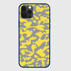 Чехол для iPhone 12 Pro с принтом Ultimate Urban Camo в Новосибирске, силикон | область печати: задняя сторона чехла, без боковых панелей | Тематика изображения на принте: 2021 | pantone | городской | желтый | камуфляж | пиксельный | урбан | цвет года