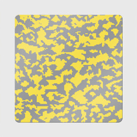 Магнит виниловый Квадрат с принтом Ultimate Urban Camo в Новосибирске, полимерный материал с магнитным слоем | размер 9*9 см, закругленные углы | Тематика изображения на принте: 2021 | pantone | городской | желтый | камуфляж | пиксельный | урбан | цвет года