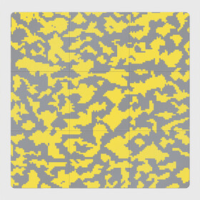 Магнитный плакат 3Х3 с принтом Ultimate Urban Camo в Новосибирске, Полимерный материал с магнитным слоем | 9 деталей размером 9*9 см | Тематика изображения на принте: 2021 | pantone | городской | желтый | камуфляж | пиксельный | урбан | цвет года
