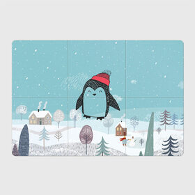 Магнитный плакат 3Х2 с принтом Милый пингвин в Новосибирске, Полимерный материал с магнитным слоем | 6 деталей размером 9*9 см | 2021 | 7 января | bull | newyear | santa | бык | быки | бычок | год быка | дед мороз | корова | новогодние каникулы | новогодние праздники | новый 2021 | новый год | новый год 2021 | рождество | сани | санта | санта клаус