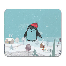 Коврик для мышки прямоугольный с принтом Милый пингвин в Новосибирске, натуральный каучук | размер 230 х 185 мм; запечатка лицевой стороны | Тематика изображения на принте: 2021 | 7 января | bull | newyear | santa | бык | быки | бычок | год быка | дед мороз | корова | новогодние каникулы | новогодние праздники | новый 2021 | новый год | новый год 2021 | рождество | сани | санта | санта клаус