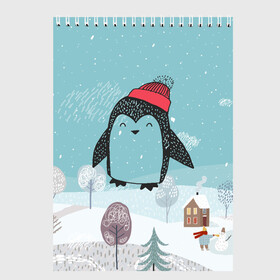 Скетчбук с принтом Милый пингвин в Новосибирске, 100% бумага
 | 48 листов, плотность листов — 100 г/м2, плотность картонной обложки — 250 г/м2. Листы скреплены сверху удобной пружинной спиралью | 2021 | 7 января | bull | newyear | santa | бык | быки | бычок | год быка | дед мороз | корова | новогодние каникулы | новогодние праздники | новый 2021 | новый год | новый год 2021 | рождество | сани | санта | санта клаус