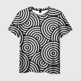 Мужская футболка 3D с принтом Цель в Новосибирске, 100% полиэфир | прямой крой, круглый вырез горловины, длина до линии бедер | abstrakt | black | glitch | texture.краски | white | абстракция | глитч | градиент | зебра | краски | круг | мишень | паттерн | полигоны | текстура | цвет | цель
