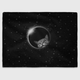 Плед 3D с принтом Кот в Космосе в Новосибирске, 100% полиэстер | закругленные углы, все края обработаны. Ткань не мнется и не растягивается | 2021 | cat | вселенная | галактика | галактический кот | единорог | звезда | звезды | земля | космический кот | космос | кот | кот в космосе | кот мем | котик | кошак | мем | мемы | милый кот | милый котик
