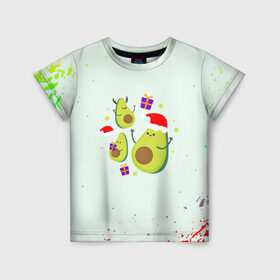 Детская футболка 3D с принтом Новогодние Авокадо в Новосибирске, 100% гипоаллергенный полиэфир | прямой крой, круглый вырез горловины, длина до линии бедер, чуть спущенное плечо, ткань немного тянется | авокадо | веган | еда блогеров | мемы | минимализм | прикольные картинки | прикольные надписи | растение | смешное авокадо | фрукт