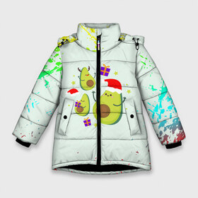 Зимняя куртка для девочек 3D с принтом Новогодние Авокадо в Новосибирске, ткань верха — 100% полиэстер; подклад — 100% полиэстер, утеплитель — 100% полиэстер. | длина ниже бедра, удлиненная спинка, воротник стойка и отстегивающийся капюшон. Есть боковые карманы с листочкой на кнопках, утяжки по низу изделия и внутренний карман на молнии. 

Предусмотрены светоотражающий принт на спинке, радужный светоотражающий элемент на пуллере молнии и на резинке для утяжки. | авокадо | веган | еда блогеров | мемы | минимализм | прикольные картинки | прикольные надписи | растение | смешное авокадо | фрукт