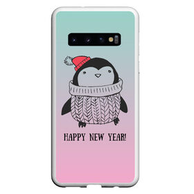 Чехол для Samsung Galaxy S10 с принтом Милый пингвин в Новосибирске, Силикон | Область печати: задняя сторона чехла, без боковых панелей | Тематика изображения на принте: 2021 | 7 января | bull | newyear | santa | бык | быки | бычок | год быка | дед мороз | корова | новогодние каникулы | новогодние праздники | новый 2021 | новый год | новый год 2021 | рождество | сани | санта | санта клаус