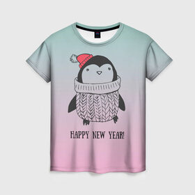 Женская футболка 3D с принтом Милый пингвин в Новосибирске, 100% полиэфир ( синтетическое хлопкоподобное полотно) | прямой крой, круглый вырез горловины, длина до линии бедер | 2021 | 7 января | bull | newyear | santa | бык | быки | бычок | год быка | дед мороз | корова | новогодние каникулы | новогодние праздники | новый 2021 | новый год | новый год 2021 | рождество | сани | санта | санта клаус