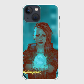 Чехол для iPhone 13 mini с принтом Cyberpunk 2077 V в Новосибирске,  |  | ceberpunk | v | андроид | герой | главный | земля | киберпанк | киборг | персонаж | планета