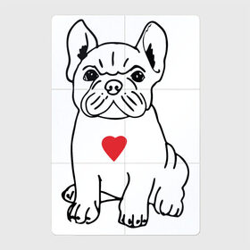 Магнитный плакат 2Х3 с принтом Французский бульдог в Новосибирске, Полимерный материал с магнитным слоем | 6 деталей размером 9*9 см | Тематика изображения на принте: bulldog | dog | бульдожка | домашний питомец | дрессировщик | друг человека | кинолог | любитель собак | люблю | любовь | питомник | сердце | слюни | собака | собаковод | собачка | собачник