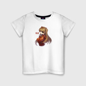 Детская футболка хлопок с принтом Asuka Langley в Новосибирске, 100% хлопок | круглый вырез горловины, полуприлегающий силуэт, длина до линии бедер | Тематика изображения на принте: anime | evangelion | manga | аниме | аска | девушка | ева 20 | евангелион | манга