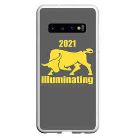 Чехол для Samsung Galaxy S10 с принтом Illuminating бык 2021 в Новосибирске, Силикон | Область печати: задняя сторона чехла, без боковых панелей | bull | new year | pantone | power | symbol | ultimate grey | мощь | новый год | сила | символ | энергия