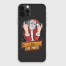 Чехол для iPhone 12 Pro Max с принтом Christmas Club Party в Новосибирске, Силикон |  | Тематика изображения на принте: christmas | merry christmas | дед мороз | ёлка | зима | мороз | новый год | подарок | праздник | рождество | с новым годом | санта клаус | снегурочка | снежинки