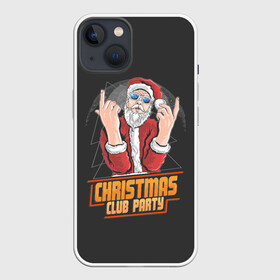 Чехол для iPhone 13 с принтом Christmas Club Party в Новосибирске,  |  | Тематика изображения на принте: christmas | merry christmas | дед мороз | ёлка | зима | мороз | новый год | подарок | праздник | рождество | с новым годом | санта клаус | снегурочка | снежинки