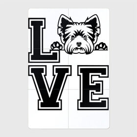 Магнитный плакат 2Х3 с принтом Люблю Йорков в Новосибирске, Полимерный материал с магнитным слоем | 6 деталей размером 9*9 см | Тематика изображения на принте: dog | yorkie | yorkshire terrier | домашний питомец | дрессировщик | друг человека | йорик | йорк | йоркширский терьер | кинолог | любитель собак | люблю | любовь | питомник | собака | собаковод | собачка