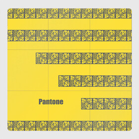 Магнитный плакат 3Х3 с принтом Узор Pantone 2021 в Новосибирске, Полимерный материал с магнитным слоем | 9 деталей размером 9*9 см | Тематика изображения на принте: abstraction | colors of the year | illuminating | leaves | stripes | texture | ultimate grey | абстракция | листья | полосы | текстура | цвета года