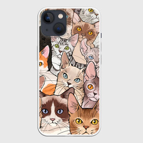 Чехол для iPhone 13 с принтом Котики в Новосибирске,  |  | cat | cats | cosmos | kitten | mem | memes | rose | roses | глаза | глазки | киска | космос | кот | котёнок | котик | котики | котэ | котята | кошак | кошка | кошки | красивая | мем | мемчики | милая | прикольная | розы | светлая