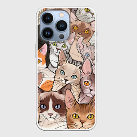 Чехол для iPhone 13 Pro с принтом Котики в Новосибирске,  |  | cat | cats | cosmos | kitten | mem | memes | rose | roses | глаза | глазки | киска | космос | кот | котёнок | котик | котики | котэ | котята | кошак | кошка | кошки | красивая | мем | мемчики | милая | прикольная | розы | светлая