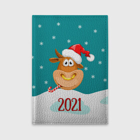 Обложка для автодокументов с принтом 2021 Год быка в Новосибирске, натуральная кожа |  размер 19,9*13 см; внутри 4 больших “конверта” для документов и один маленький отдел — туда идеально встанут права | 2021 | 7 января | bull | newyear | santa | бык | быки | бычок | год быка | дед мороз | корова | новогодние каникулы | новогодние праздники | новый 2021 | новый год | новый год 2021 | рождество | сани | санта | санта клаус