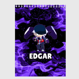 Скетчбук с принтом BRAWL STARS EDGAR в Новосибирске, 100% бумага
 | 48 листов, плотность листов — 100 г/м2, плотность картонной обложки — 250 г/м2. Листы скреплены сверху удобной пружинной спиралью | 8 bit | 8 бит | brawl | brawl stars | crow | edgar | leon | stars | бравл | бравл старс | браво старс | едгар | игра | компьютерная | леон | огонь | онлайн | старс | эдгар