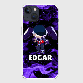 Чехол для iPhone 13 с принтом BRAWL STARS EDGAR в Новосибирске,  |  | 8 bit | 8 бит | brawl | brawl stars | crow | edgar | leon | stars | бравл | бравл старс | браво старс | едгар | игра | компьютерная | леон | огонь | онлайн | старс | эдгар