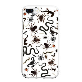 Чехол для iPhone 7Plus/8 Plus матовый с принтом Жуткие насекомые в Новосибирске, Силикон | Область печати: задняя сторона чехла, без боковых панелей | арт | белый | живность | животные | жук | жуткие насекомые | жуть | змея | клоп | набор насекомых | опарыш | паразит | паук | пиявка | рисунок | сколопендра | скорпион | таракан | фон | червь | ядовитый